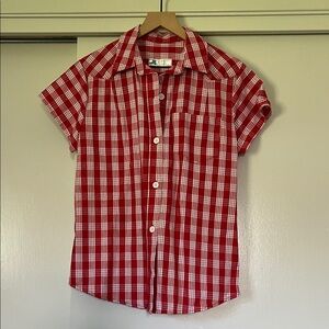 Red Palaka Button Down Shirt